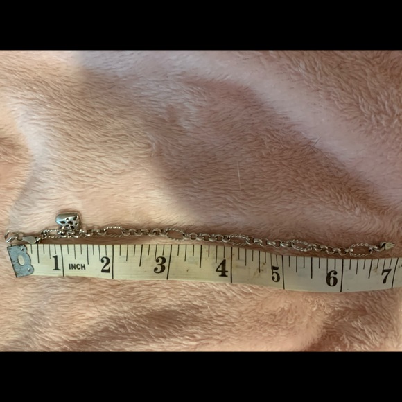 - Estate 14k wh gold chain link bracelet w heart - Picture 6 of 8
